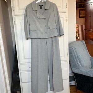 Body by Victoria Secret.Double breasted gray jacket 6 wide leg pants 10 Tall